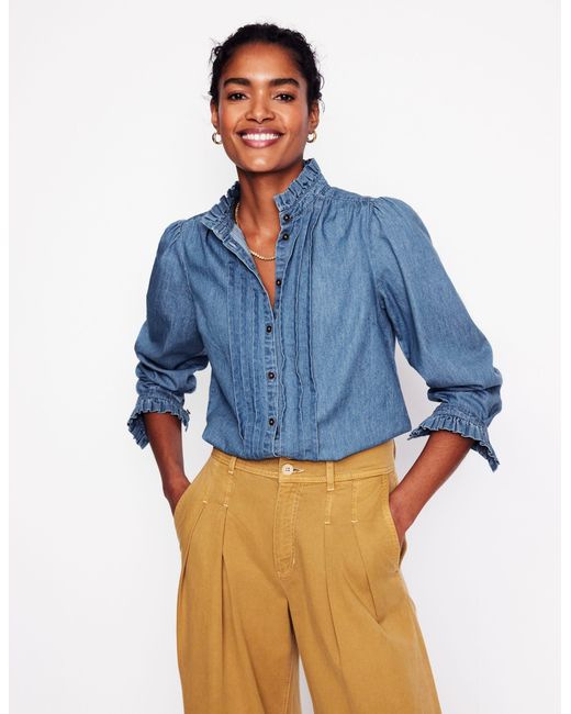 Boden Blue Felicity Denim Blouse