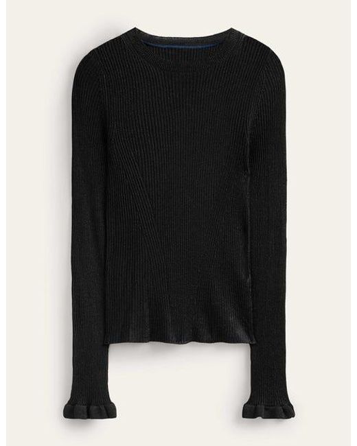 Boden Sparkle Rib Party Jumper in Black Lyst