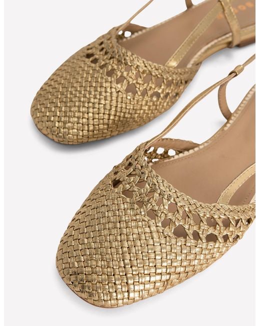 Boden Natural Woven Slingback Flats