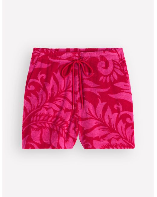 Boden Red Islington Towelling Shorts