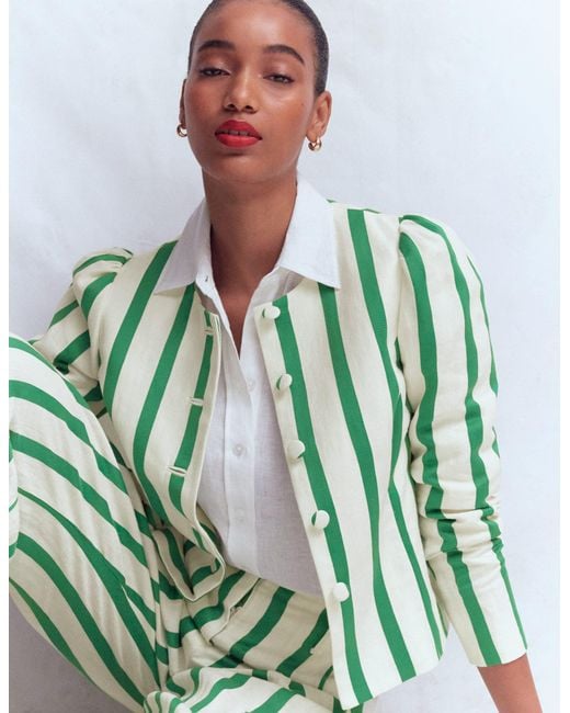Boden Green Salisbury Puff Sleeve Jacket