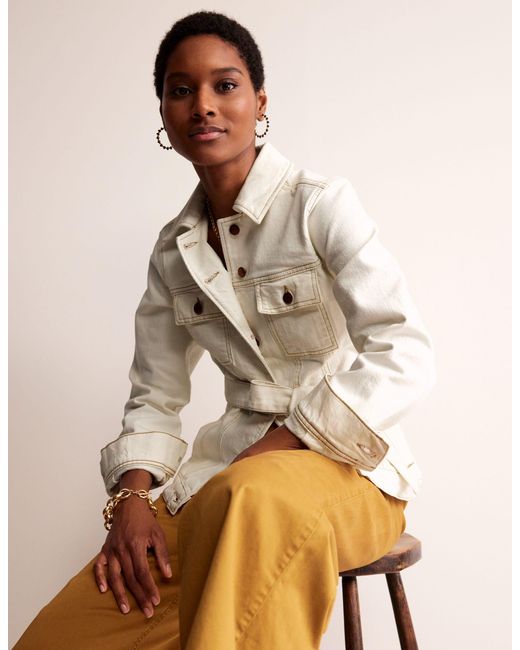 Boden Natural Belted Denim Jacket