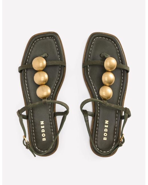 Boden Green Disc Flat Sandals