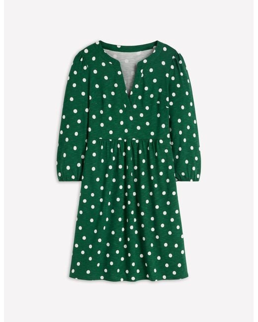 Boden Green Cathy Notch Neck Jersey Dress