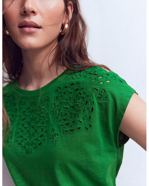 Boden Green Willow Broderie T-Shirt