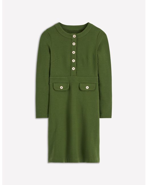 Boden Green Lavinia Button Shift Dress