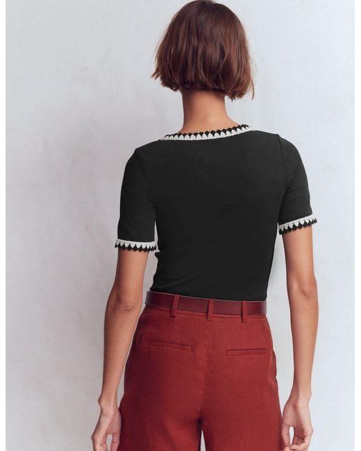 Boden Red Maddie Trim Detail T-Shirt