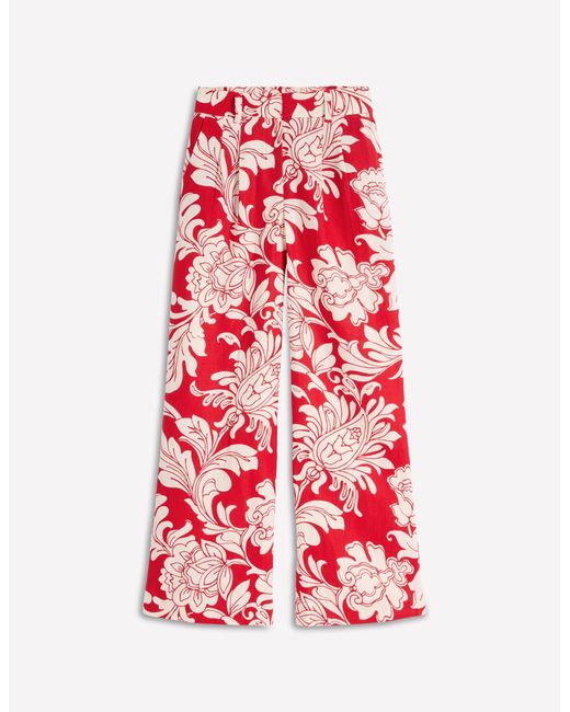 Boden Multicolor Kensington Linen Trousers-Salsa, Delicate Blossom