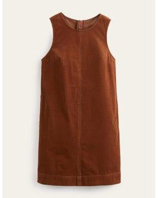 Boden Mini Cord Shift Dress in Brown | Lyst UK