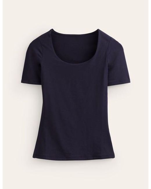Boden Blue Double Layer Scoop T-shirt