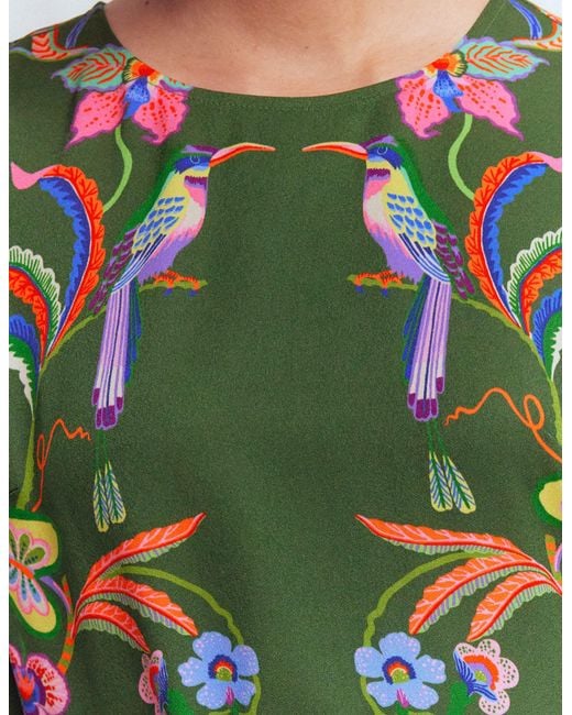 Boden Green Flared Sleeve Shift Dress