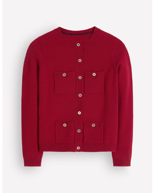 Boden Red Marianne Merino Wool Cardigan