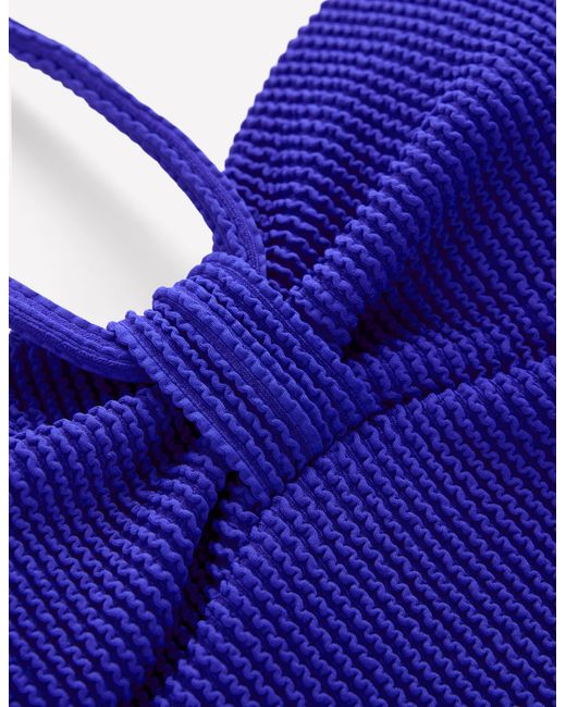 Boden Blue Crinkle Texture Swimsuit