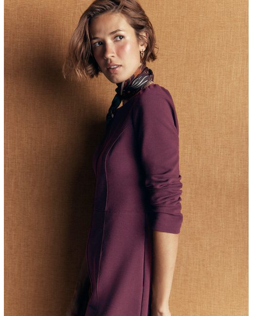 Boden Purple Marla Seamed Ottoman Dress