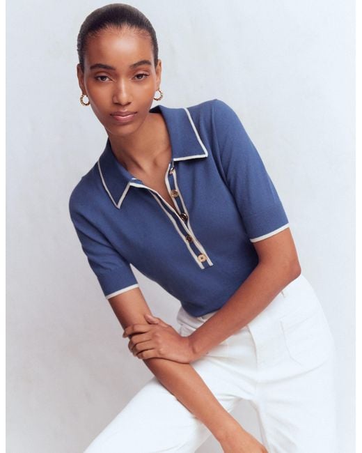 Boden Blue Liz Henley T-Shirt