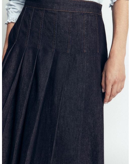 Boden Blue Aya Denim Midi Skirt