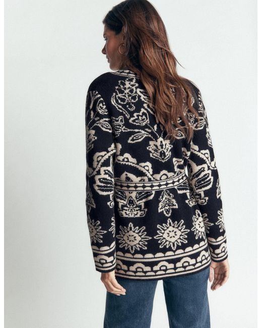 Boden Blue Belted Wrap Knitted Cardigan