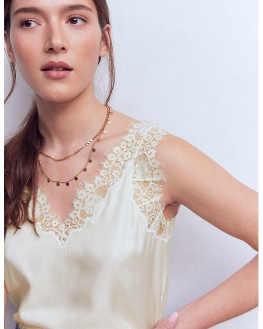 Boden Blue Ara Silk Blend Lace Cami