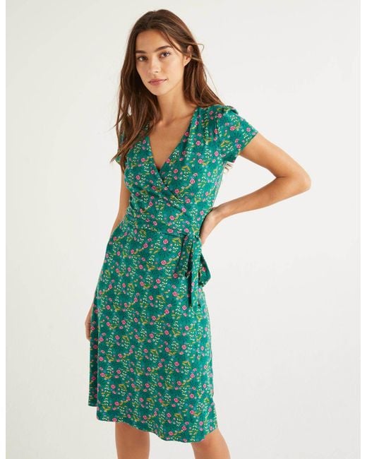 boden green wrap dress