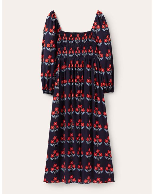 boden-square-neck-smocked-maxi-dress-french-in-red-lyst