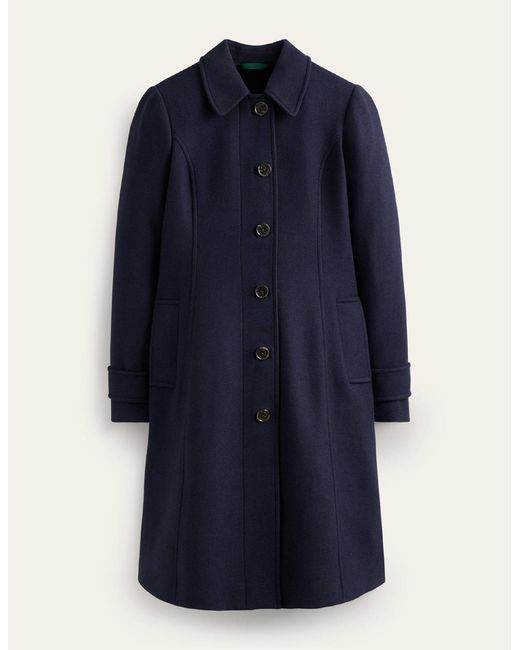 Boden Blue Durham Wool Blend Coatnavy