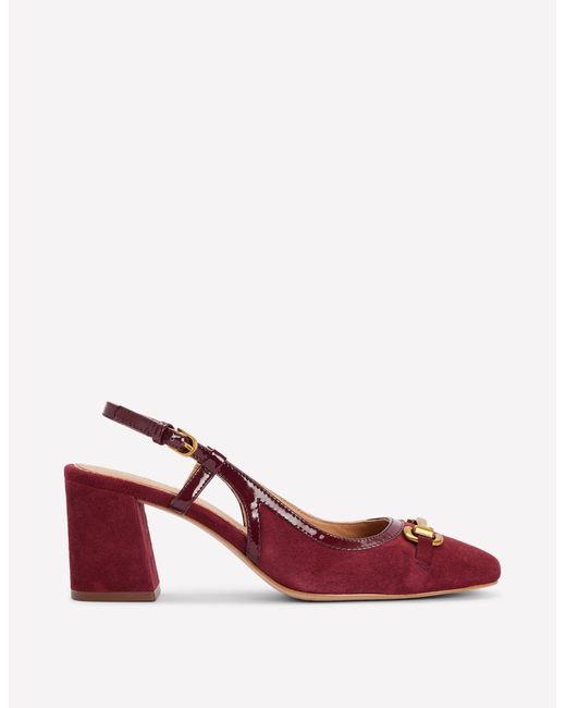 Boden Red Iris Snaffle Slingback Heels