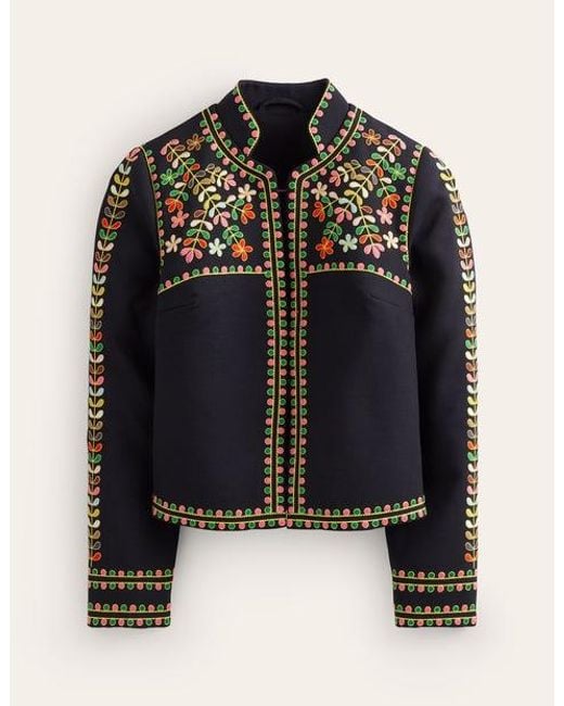 Boden Black Embroidered Icon Jacket