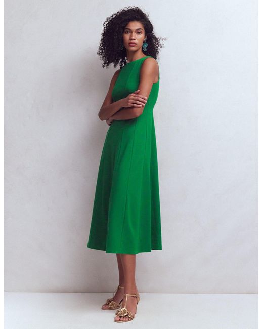 Boden Green Sleeveless Ponte Midi Dress