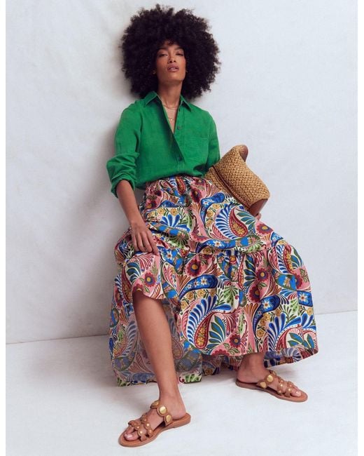 Boden Green Sadie Relaxed Linen Shirt