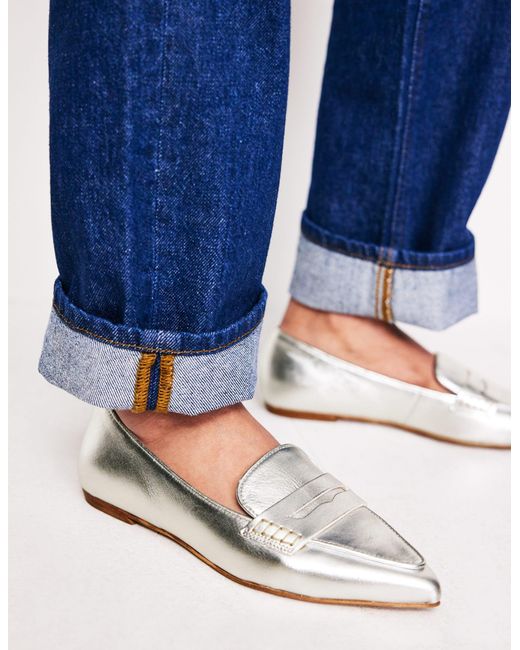 Mocassins À Bout Pointu-Argenté Boden en coloris Blue