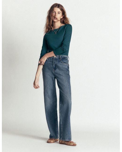 Boden Blue Gathered Detail Long Sleeve