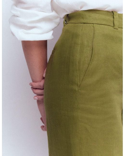 Boden Green Belgravia Linen Trousers