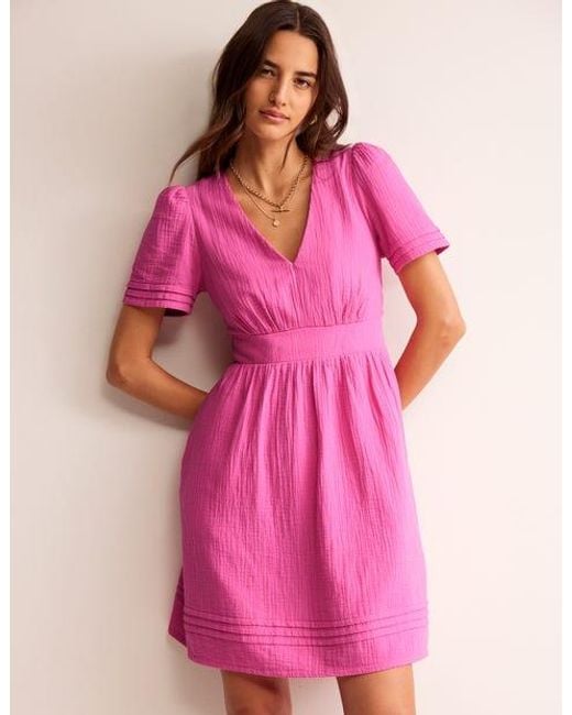 Boden Pink Eve Kurzes Doppeltuch-Kleid Damen