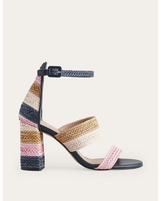 Boden Multicolor Woven Striped Heeled Sandals