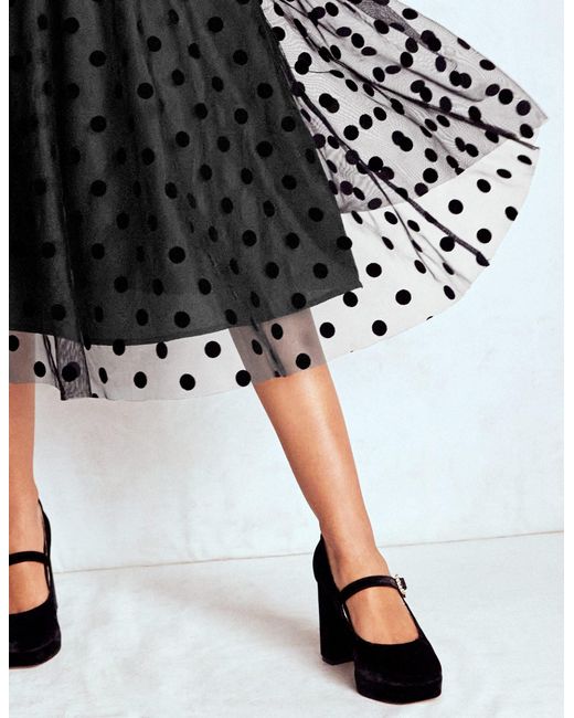 Boden Black Velvet Bodice Jersey Dress