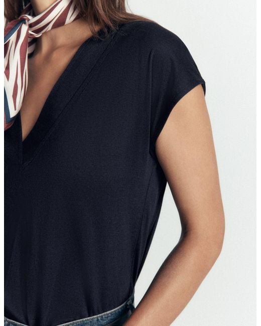 Boden Blue Supersoft V-Neck T-Shirt