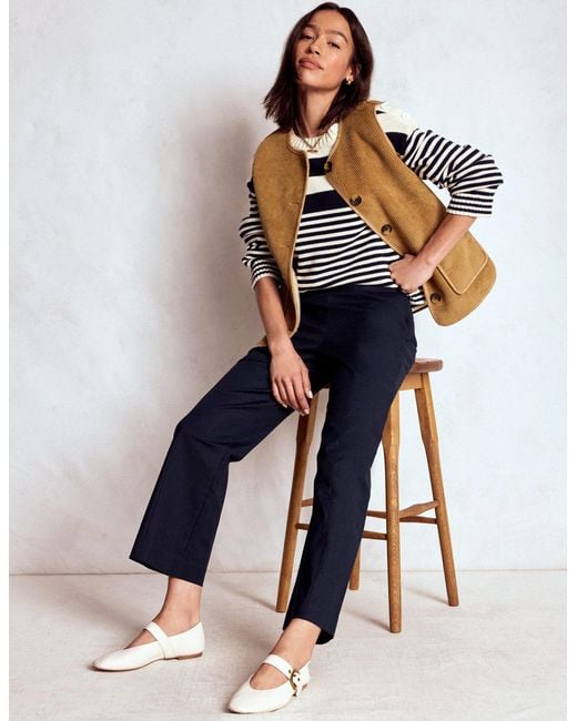 Pantalon 7/8 Élégant-Bleu Marine Boden en coloris Blue