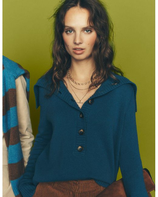 Boden Green Marta Merino Wool Sailor Top