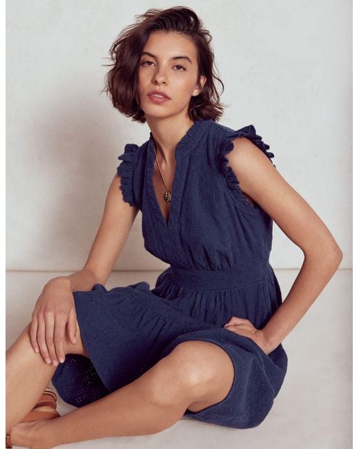 Boden Blue Wren Double Cloth Short Dress