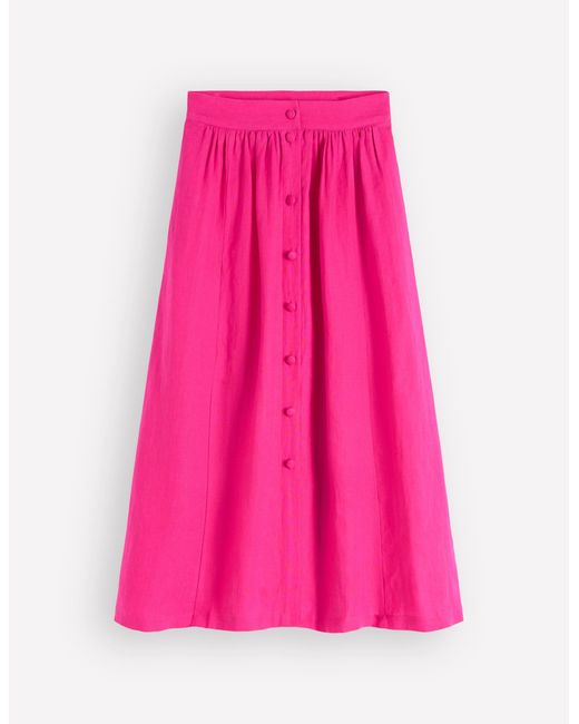 Boden Pink Emma Linen Maxi Skirt