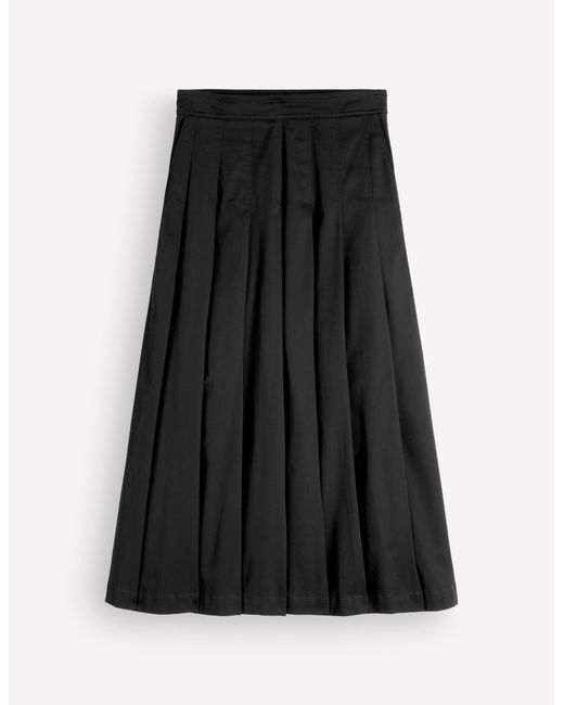 Boden White Aya Cotton Sateen Midi Skirt