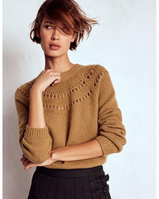 Boden Brown Fluffy Chunky Jumper