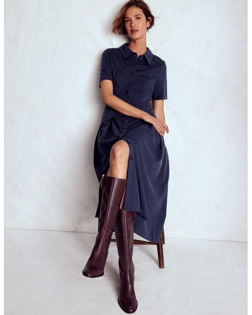 Boden Blue Bridget Ponte Shirt Dress