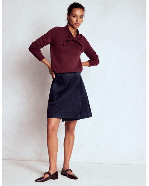 Boden Blue Helen Cord Kilt Skirt