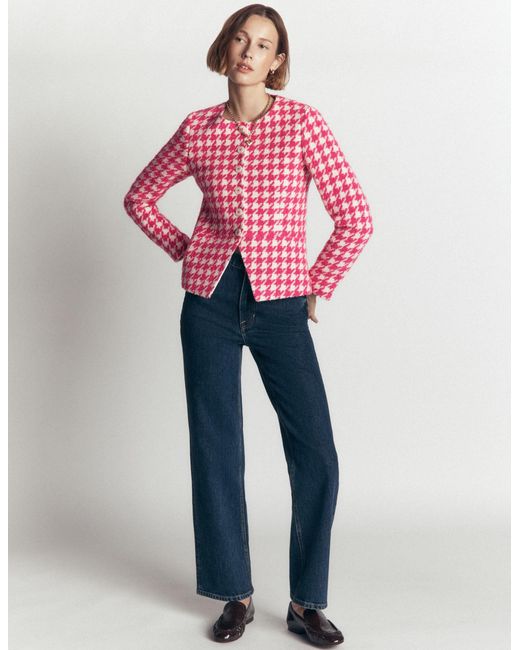 Boden Green Collarless Wool Blend Blazer