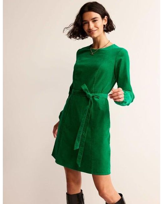 Robe harriet en velours côtelé Boden en coloris Green