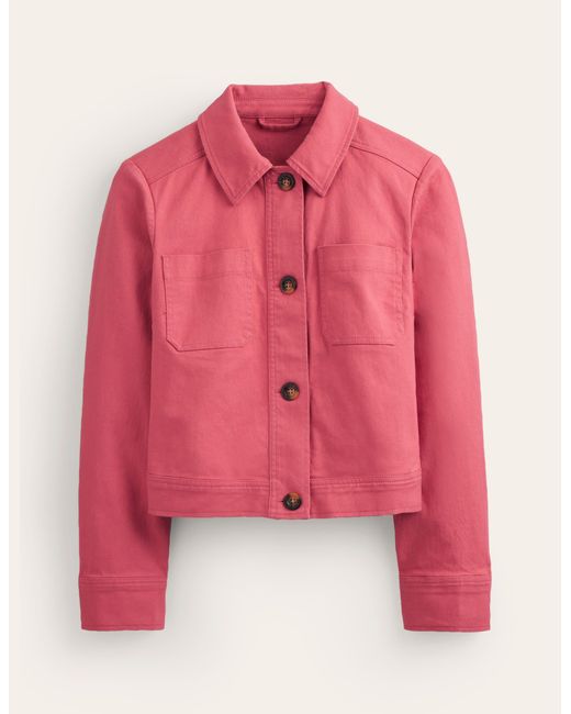 Boden Pink Casual Crop Jacket