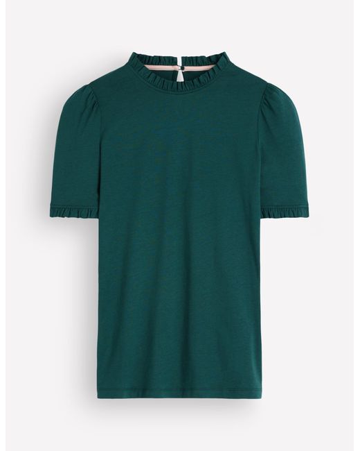 Boden Green Supersoft Frill Detail T-Shirt