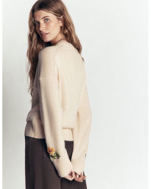 Boden Green Ella Embroidered Knit Jumper