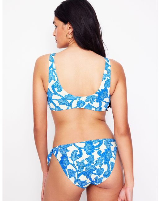 Boden Blue Tie Front Bikini Top